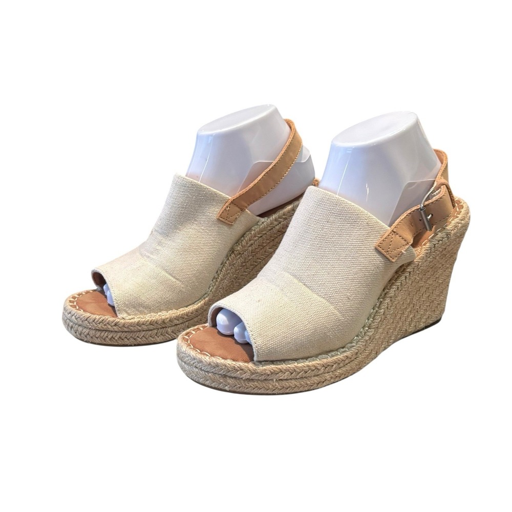 Toms Women's Monica Espadrille Wedge Open Toe Sandal‎ Shoe Casual Size 9.5